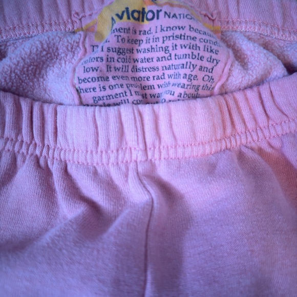 Aviator Nation Pink Joggers with Rainbow Velvet Stripes - Picture 5 of 6